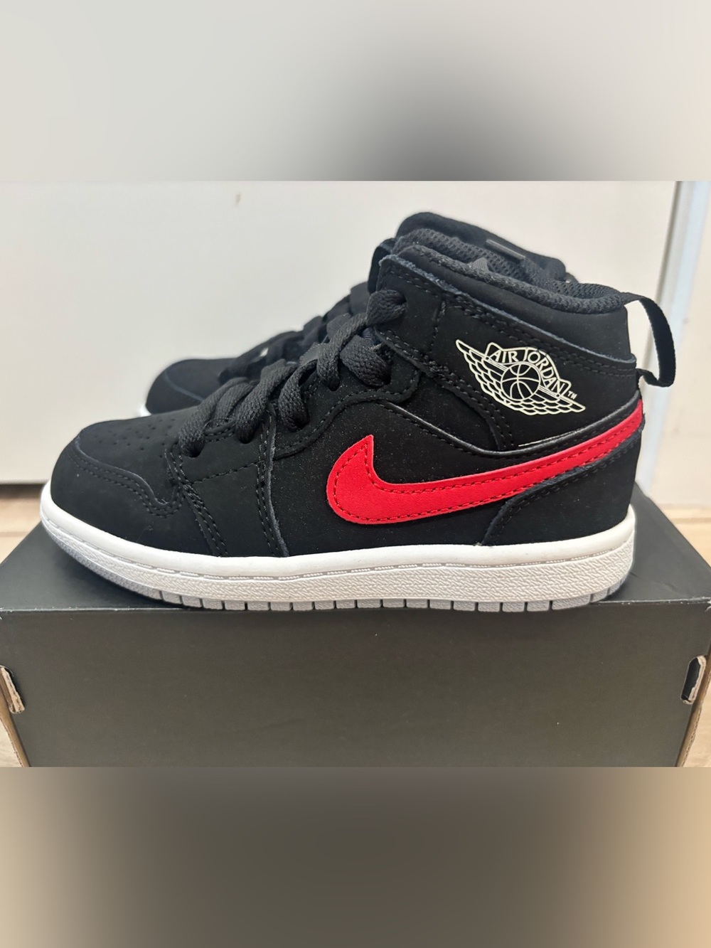 New in Box Toddler Jordan 1 Mid Multi Color Swoosh